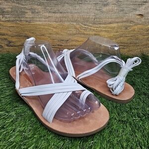 New VIA SPIGA Womens Allegra Leather Ankle Wrap Strappy Sandals. 9.5